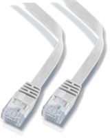 rhinocables ETHERNET Cable Flat CAT6 Patch Network GIGABIT Thin Internet RJ45 CAT 6 Compatible with CAT5 CAT5E CAT 5 (1ft 8inch, White)