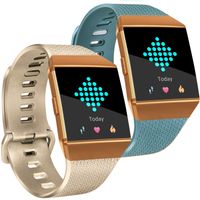 Tobfit Bright Designed Bands Compatible with Ionic Bands, Soft TPU Sport Arm Wristband Accessories for Women Men, Large, Champagne Gold, Slate