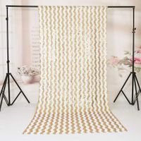 TRLYC 4Ft7Ft Gold Chevron Sequin Backdrop Shimmer Curtain Wedding Party Decoration