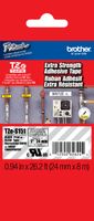 Brother 1" (24mm) Black Print on Clear Extra Strength Adhesive P-touch Tape for Brother PT-9800PCN, PT9800PCN Label Maker
