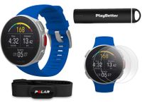 Polar Vantage V Pro with H10 Heart Sensor (Blue) Power Bundle with PlayBetter Portable Charger & HD Screen Protectors (4-Pack) | GPS & Barometer | Heart Rate, Multisport Watch