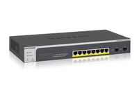 NETGEAR 10-Port Gigabit Ethernet Smart Managed Pro PoE Switch (GS510TLP) - with 8 x PoE+ @ 75W, 2 x 1G SFP, Desktop/Rackmount, and ProSAFE Lifetime Protection