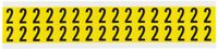 Brady 1520-2,  15 Series Number & Letter Card, 3/4" Height x 9/16" Width, Black on Yellow, Legend "2"  (32 per Card)
