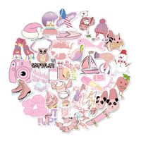 35 Pcs VSCO Stickers for Water Bottles and Laptop, Hiseanllo Cute Variety of Stickers Pack, Big Waterproof Decals for Tumbler Mug Luggage Travel - Suitable for Kids Teens Girls Women(Pink)