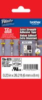 Brother 1/4" (6mm) Black Print on White Extra Strength Adhesive P-touch Tape for Brother PT-1880, PT1880 Label Maker