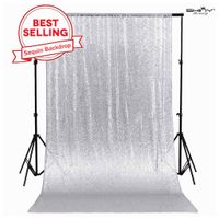 ShinyBeauty Sequin Backdrop-Photo Backdrop and Fabric Backdrop for wedding/Party/Photography/Curtain/Birthday/Christmas/Prom/ThanksGivingDay-4FTx7FT(48inx84in) (Silver)