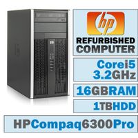 HP Compaq Pro 6300 MT/Core i5-3470 @ 3.2 GHz/16GB DDR3/1TB HDD/DVD-RW/WINDOWS 10 PRO 64 BIT