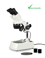 Vision Scientific VMS0002-LD-234-ES2 Tri-Power Binocular Stereo Microscope, 2X, 3X, 4X Objectives, Pair of 10x and Pair of 20x WF Eyepieces, 20x, 30x, 40x, 60x, 80x Magnification, Top and Bottom LED