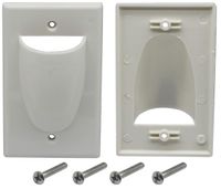 zdyCGTime Bulk Nose Faceplate Wall Plate for Cabling 1 Gang Cable Plate Internal Management Convex Audio Video Cable Pass Through Nose Plate White (2 Pack)