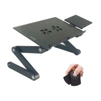 AOOU Cool Desk Laptop stand For Bed and Sofa, IPAD Stand Cozy Desk Portable Adjustable Laptop Table Stand Up/Sitting With 2 CPU Cooling Fans And Mouse Pad