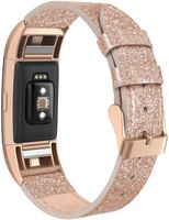 SWEES Bands Compatible for Fitbit Charge 2 Leather Small (5.6" - 7.5"), Genuine Leather Replacement Wristband Metal Connectors Women, Black, Beige, Brown, Grey, Rose Gold, Blue