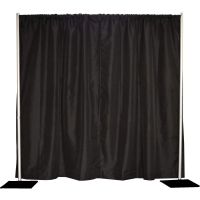 8' x 10' Pipe and Drape, Backdrop Kit in Premier Fabric (8' x 10' BLK + Bag)