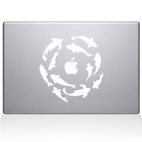 The Decal Guru Koi Fish Pond MacBook Decal Vinyl Sticker - 13" MacBook Pro (2015 & Older) - White (1115-MAC-13P-W)