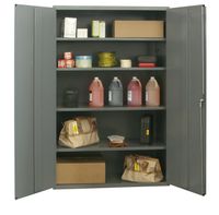 Durham 14 Gauge Welded Steel Flush Door Style Storage Cabinet, 3502-4S-95,  2800 lbs Capacity,  24" Length x 48" Width x 72" Height,  4 Adjustable Shelves