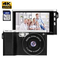 Dessports 24MP Digital Camera 4K Mini Point and Shoot 8X Zoom Camera 4.0Inches Touch Enable Anti-Shake HD Vlogging Video Camera for YouTube with Wide Angle Lens 16GB SD Card Gifts for Teen Adults