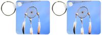 3dRose Native American Dreamcatcher - US52 AWY0014 - Angel Wynn - Key Chains, 2.25 x 4.5 inches, set of 2 (kc_97639_1)