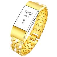 Kaleidoc Bands Compatible Charge 2 - Metal Accessories Replacement Bling Wristband with Rhinestone Bracelet Compatible Charge 2 Bands Women Men/Large Small/Silver Black