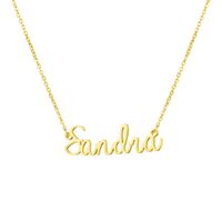 Personalized Name Necklace 18K Gold Plated New Mom Bridesmaid Gift Jewelry for Sandra