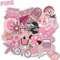 Cute VSCO Vinyl Stickers for Laptop Water Bottles (50-Pack) Trendy Aesthetic Waterproof Stickers for Hydro Flask Phone Skateboard Guitar, Suitable for Girls, Kids, Teens, Adults (Pink Series)