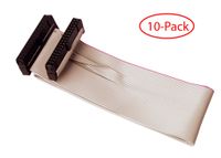 CAB-FDDS19-10PK 19 inch Standard 34 pin Floppy Drive Cable for Industrial Computer Board. (2) 34 Pin 2.54mm Pitch Female Connectors. (10 Pack Version)