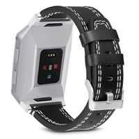 SKYLET Comaptible with Fitbit Ionic Bands, Classic Genuine Leather Replacement Straps Compatible with Fitbit Ionic Smart Watch Wristbands[Black]
