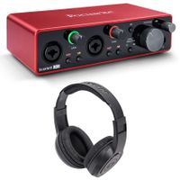 Focusrite SCARLETT 2I2 3rd Gen 192KHz USB Audio Interface+Samson Headphones