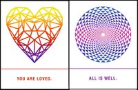 Quiplip EM02066PCK Sacred Geometry Greeting Cards"Loved, All is Well", 6-pack
