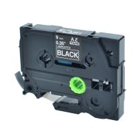 NineLeaf White on Black Ptouch Laminated Label Tape Compatible for Brother TZe-325 0.35'' TZ Tape for PT-D210 PT-H100 PT-H110 PT-1230 PT-P700 PT-D400 PT-D600 Labeler 9mm (3/8") x 8m (26.2') 1 Pack