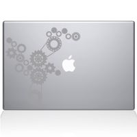 The Decal Guru Steampunk Gears MacBook Decal Vinyl Sticker - 12" MacBook - Silver (1184-MAC-12M-S)