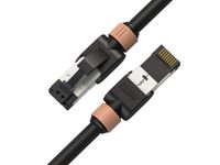 LINKUP [Fluke Certified] Cat7 Ethernet Cable -2 FT (1 Pack) 10G Double Shielded RJ45 S/FTP Patch Cables | for Network Internet LAN Switch Panel Router Gaming | Extreme High Speed |26AWG Black
