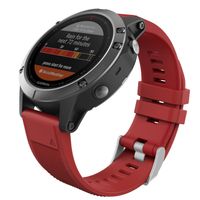 MoKo Garmin Fenix 5 Quick Fit 22mm Watch Band, Soft Silicone Replacement Strap for Garmin Fenix 5/5 Plus/Fenix 6/6 Pro/Instinct/Forerunner 935/Aproach S60 Smart Watch, Dark Red