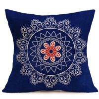 Bokeley Pillow Case, Flax Square Bohemian Pattern Decorative Throw Pillow Case Bed Home Decor Car Sofa Waist Cushion Cover (D)