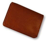 Budd Leather Company Lizard Printed Leather Business Card Case, Tangerine (552282L-28)