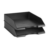 AmazonBasics Stackable Office Letter Organizer Desk Tray - Pack of 2, Black