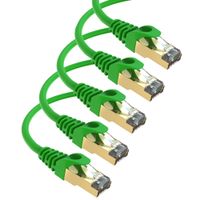 Maximm Cat7 Ethernet Cable, 1 Foot, Green [5 Pack] Pure Copper RJ45 Gold-Plated Connectors 600 MHz, 10 Gbps. for Fast Speed & Performance. for Computers to Network Components