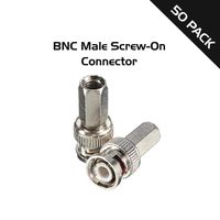 Ares Vision Male BNC Screw On Connector Adapters for CCTV Video & Audio 50 Pack