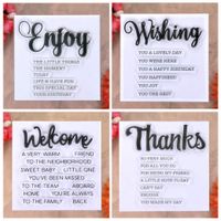 KWELLAM 4pcs/Lot Words Enjoy Wishing Welcome Thanks Stamp Rubber Clear Stamps for Photo Album Decorative Card Making and DIY Scrapbooking
