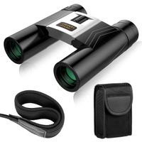 Binoculars for Adults, 10x32 Folding High Powered Compact HD Professional Waterproof Binoculars with Weak Light Night Vision for Bird Watching Hunting Sightseeing Outdoor Travel Stargazing Sports