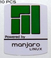 Linux 10 Pieces of Powered by manjaro Sticker 19 x 24mm / 3/4" x 1"[951x10]