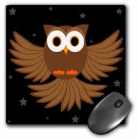 3dRose LLC 8 x 8 x 0.25 Inches Mouse Pad, Night Owl Under The Stars (mp_6115_1)
