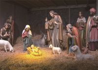 Leowefowa 7X5FT Birth of Jesus Backdrop Shepherd Christmas White Sheep Straw Cow Culture Historic Wallpaper Vinyl Photography Background Kids Adults Photo Studio Props