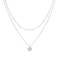 So Pretty Dainty Layered Silver Coin Choker Necklace Handmade Disc Pendant Chic Layering Necklace for Women