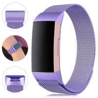 Find-MyWay Replacement Compatible with Fitbit Charge 3 Bands/Charge 3 SE Metal Bands Wristband Accessory Breathable Sport Bracelet Strap Small & Large for Women Men Silver Rose Gold 10 Colors