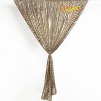 LQIAO Light Gold Sequin Curtain 96in Sparkly Sequin Fabric Backdrop Photo Booth Background Curtain Panel for Bedroom Window Curtains Living Room Elegant Drapes Curtains, Hook 50x96in(125x245cm))