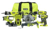 Ryobi P884 18-Volt ONE+ Lithium-Ion Combo Kit (6-Tools)
