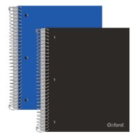 Oxford 5-Subject Poly Notebooks, 11" x 8.5", College Rule, Assorted Color Covers, 200 Sheets, 5 Poly Divider Pockets, 2 Pack (10388)