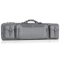 Savior Equipment Urban Warfare Tactical Double Carbine Long Rifle Bag Gun Case Firearm Backpack w/Pistol Handgun Case - 55 Inch SW Gray