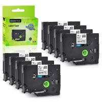 GREENCYCLE 8 Pack Compatible for Brother Laminated TZe TZ FX231 Label Tape 12mmx8m TZe-Fx231 TZeFx231 TZ-Fx231 TZFX231 Flexible ID Cable Wire Black on White 1/2" P-Touch PTH100 PTD600 PTP750W PTD210