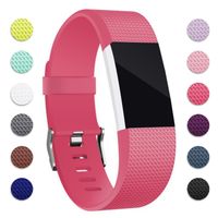 Hotodeal Band Compatible with Fitbit Charge 2 Band, Classic Soft TPU Adjustable Replacement Bands Fitness Sport Strap, Rose Small