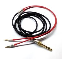 NEOMUSICIA Replacement Cable Compatible with Hifiman HE400S, HE-400I, HE-400i（2.5mm Plug Version）, HE560, HE-350, HE1000, HE1000 V2 Headphone 3.5mm / 6.35mm to Dual 2.5mm Jack Male Cord Red 1.2m/4ft